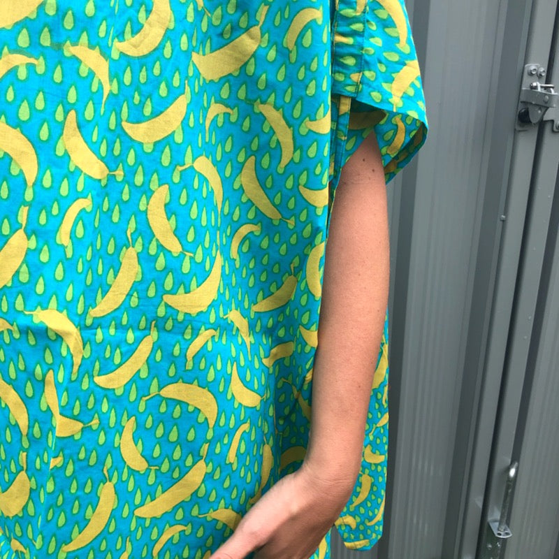 Fair Trade Ethical Cotton Beach Cover Up Banana Pattern