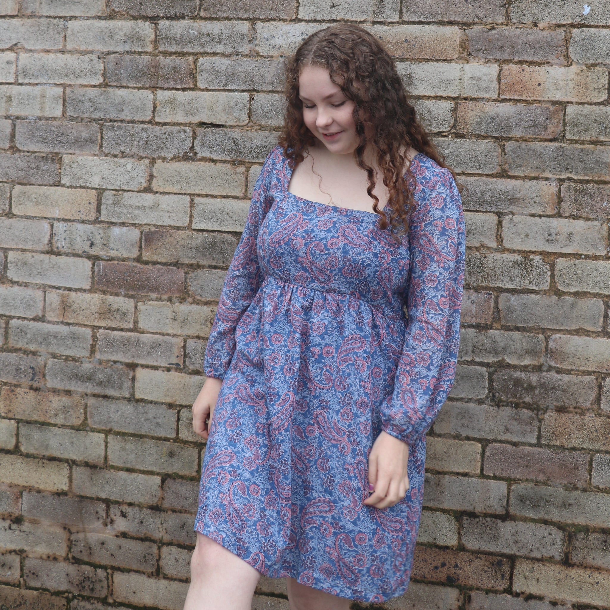 Fair Trade Skater Dress Blue Paisley