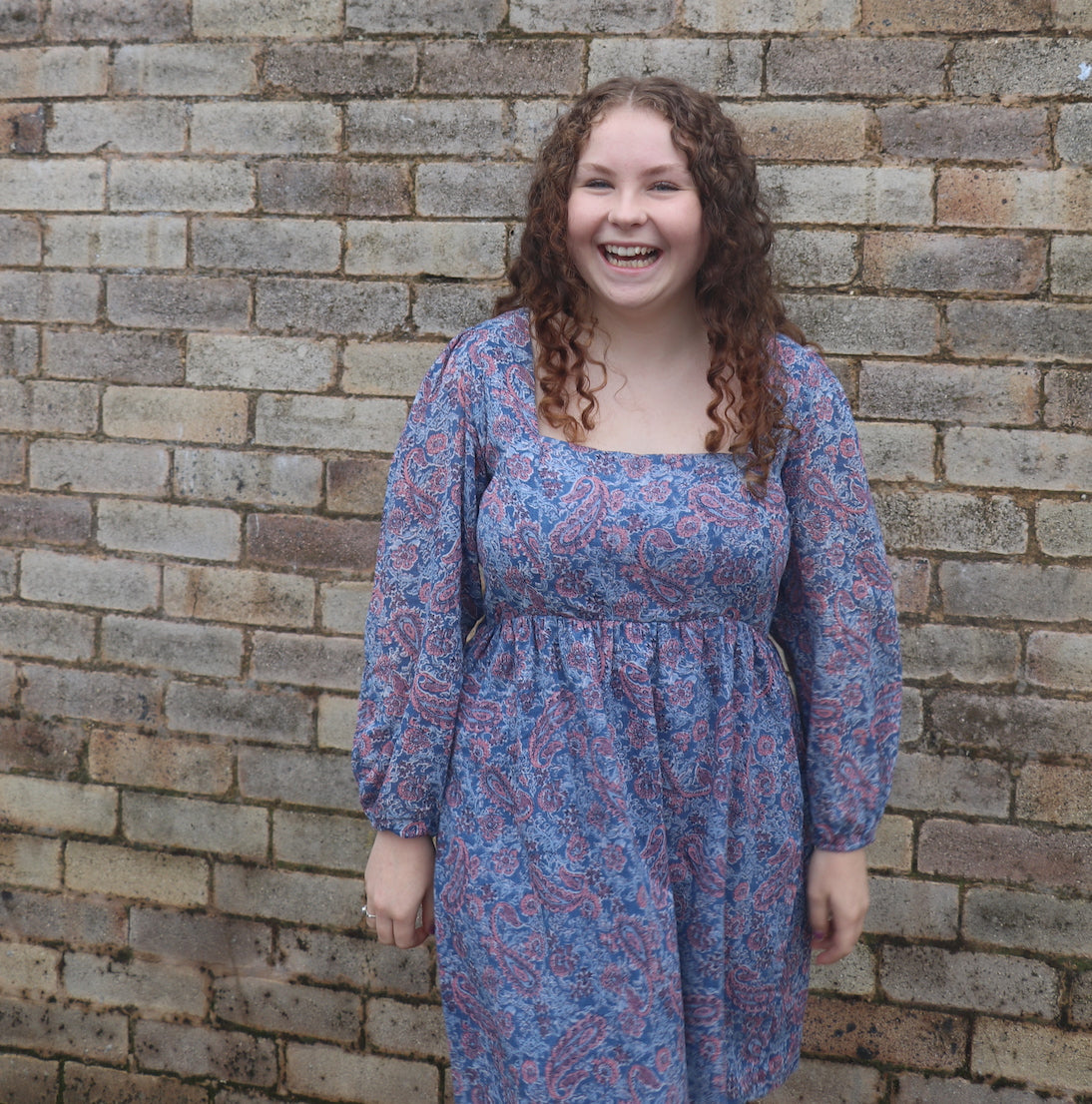 Fair Trade Skater Dress Blue Paisley