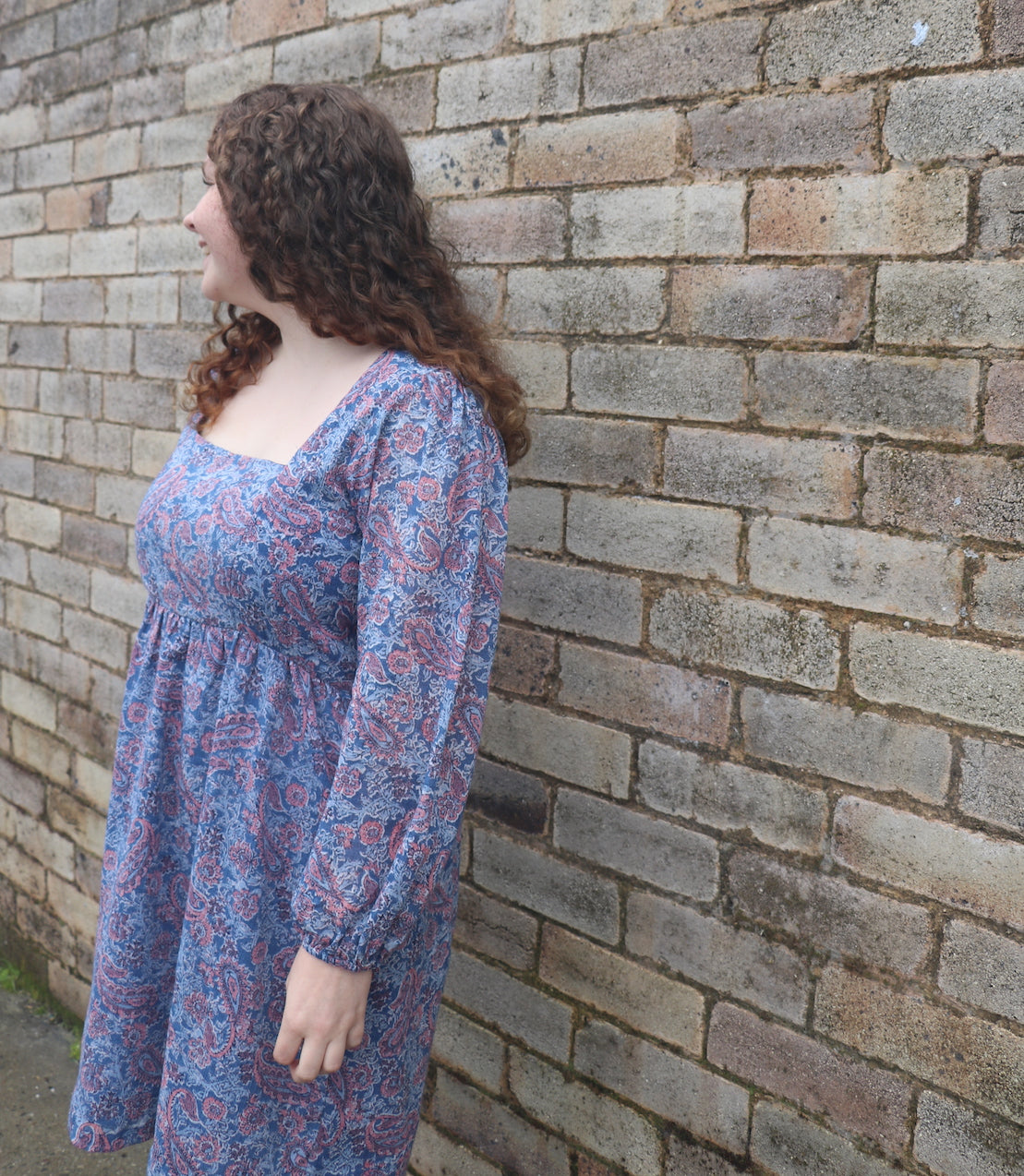 Fair Trade Skater Dress Blue Paisley