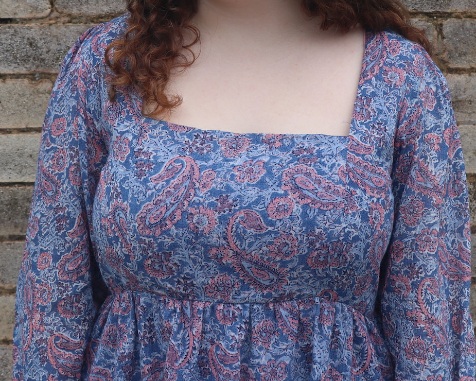 Fair Trade Skater Dress Blue Paisley