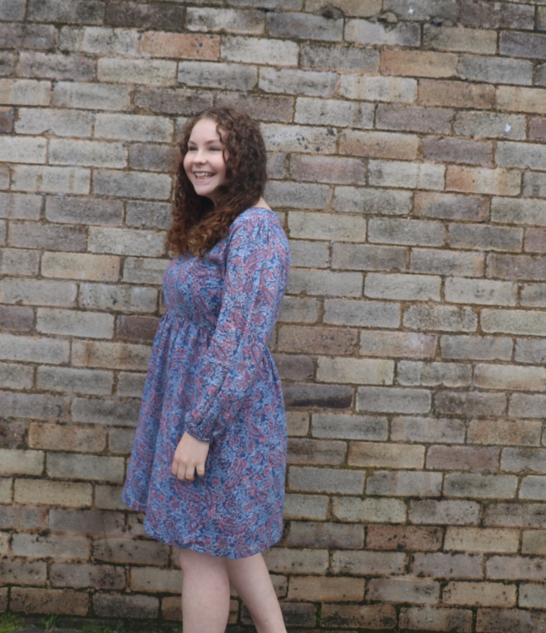 Fair Trade Skater Dress Blue Paisley