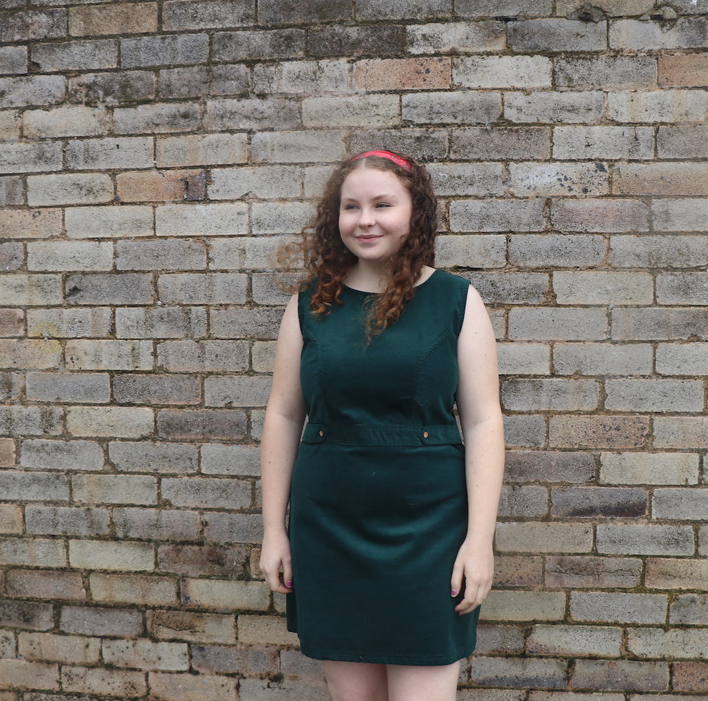 Fair Trade Green Corduroy Pinafore Dress