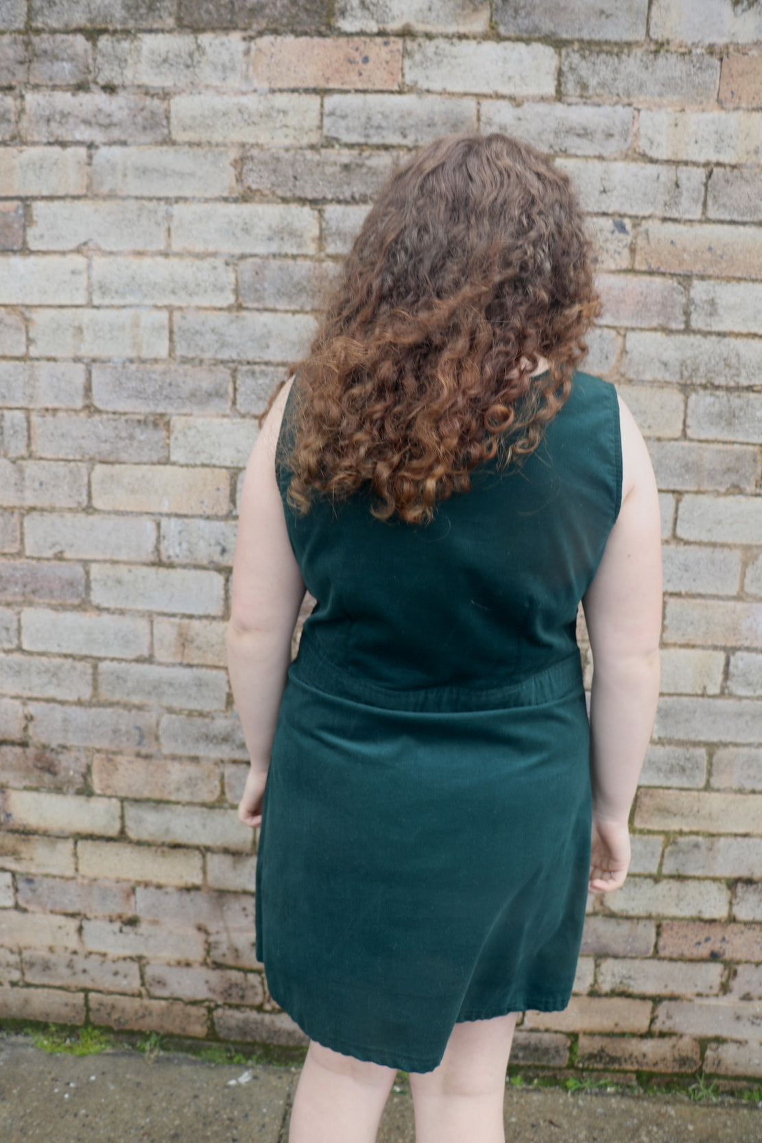 Fair Trade Green Corduroy Pinafore Dress