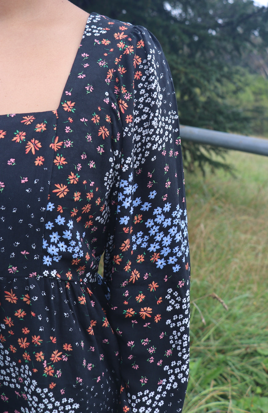 Fair Trade Skater Dress Black Garden