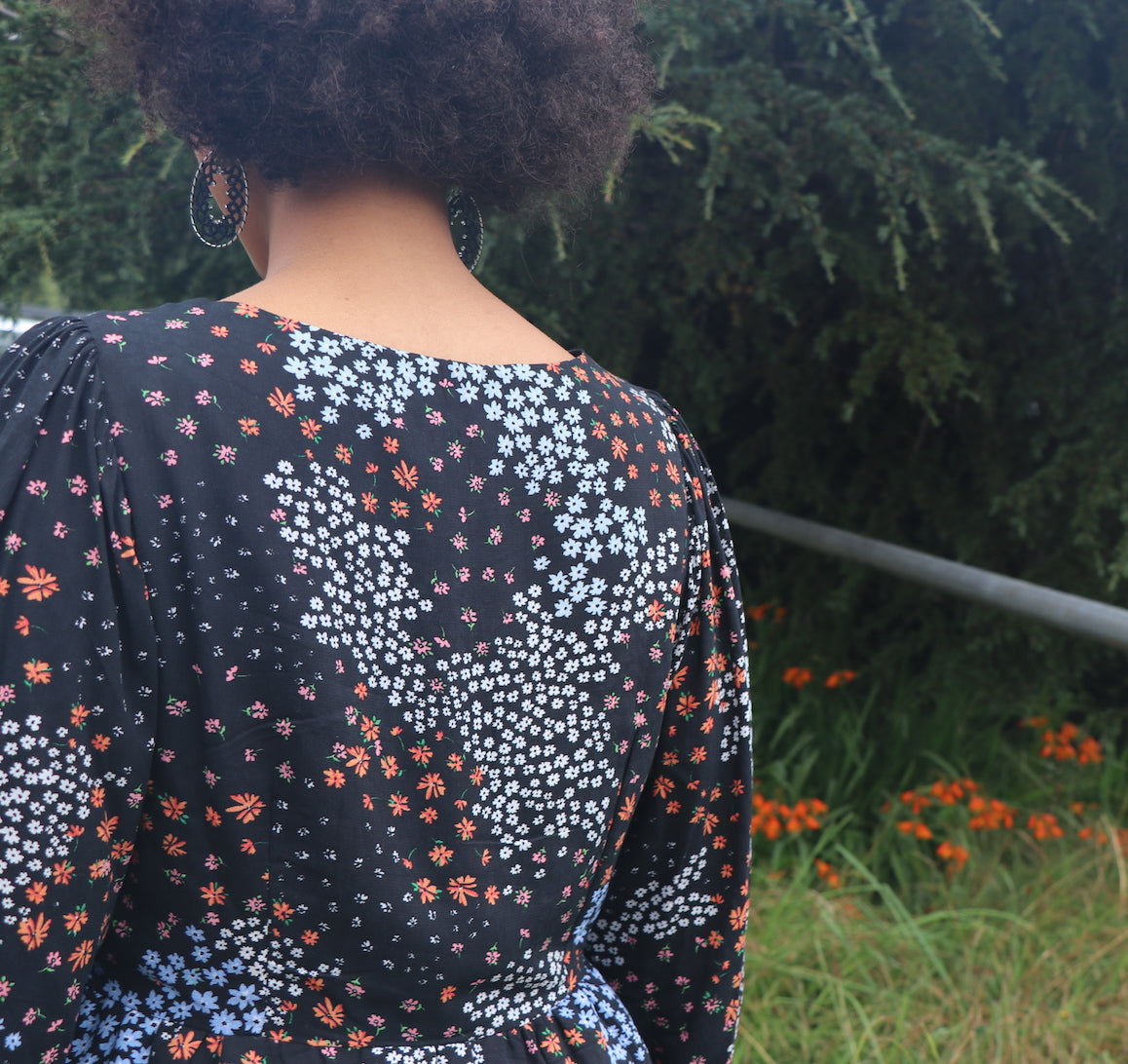 Fair Trade Skater Dress Black Garden