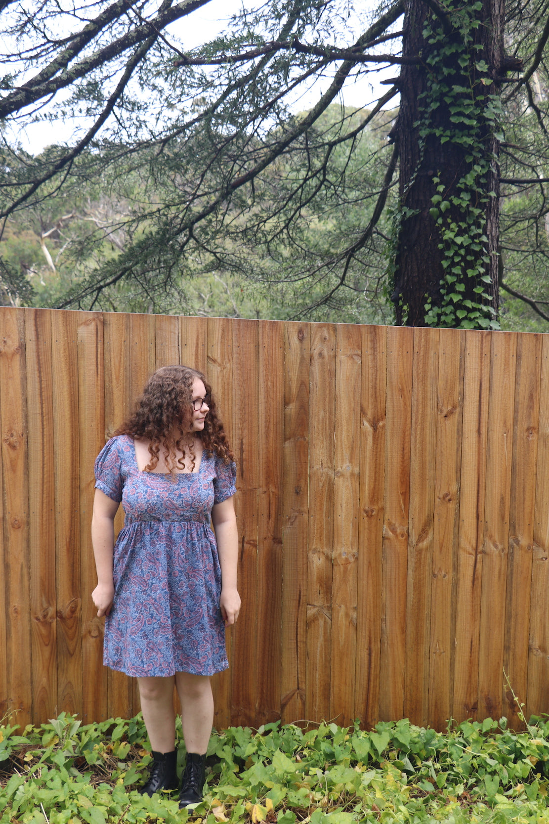 Fair Trade Skater Dress Blue Paisley