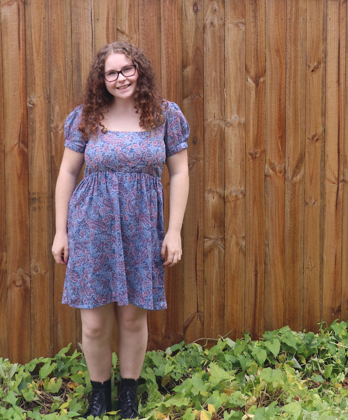 Fair Trade Skater Dress Blue Paisley