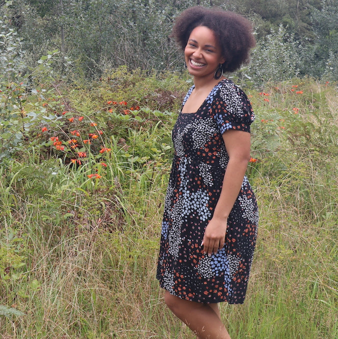 Fair Trade Skater Dress Black Garden