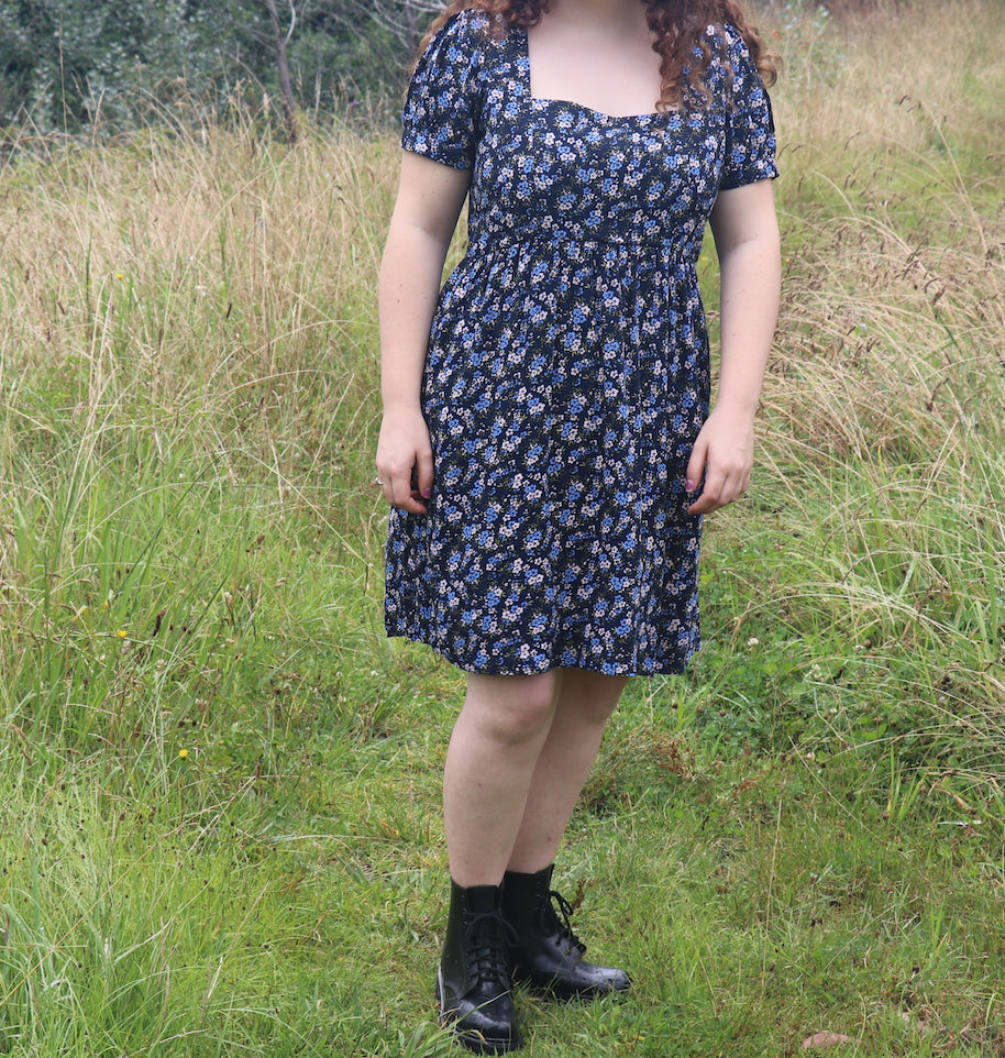 Fair Trade Skater Dress Forget Me Not Blues