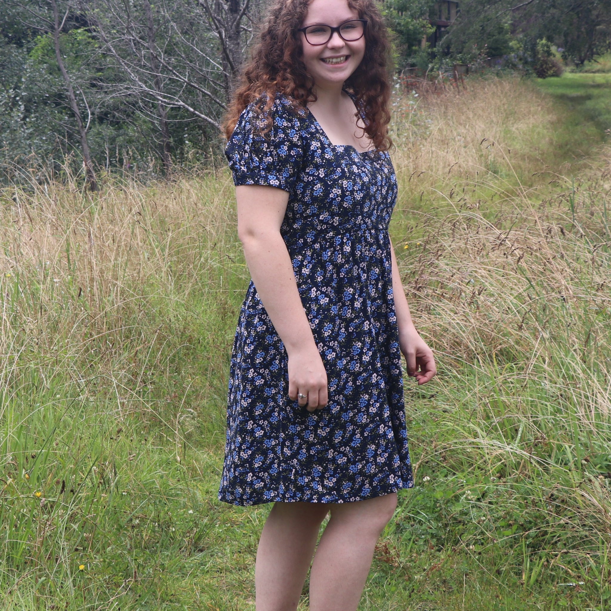 Fair Trade Skater Dress Forget Me Not Blues