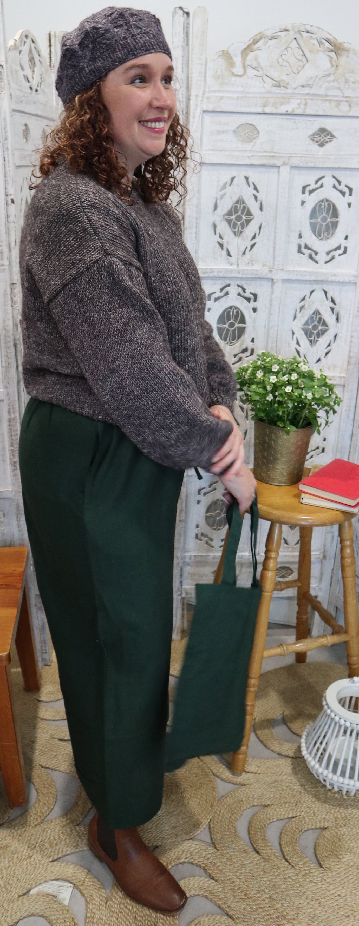 Fair Trade Palazzo Pants Bottle Green