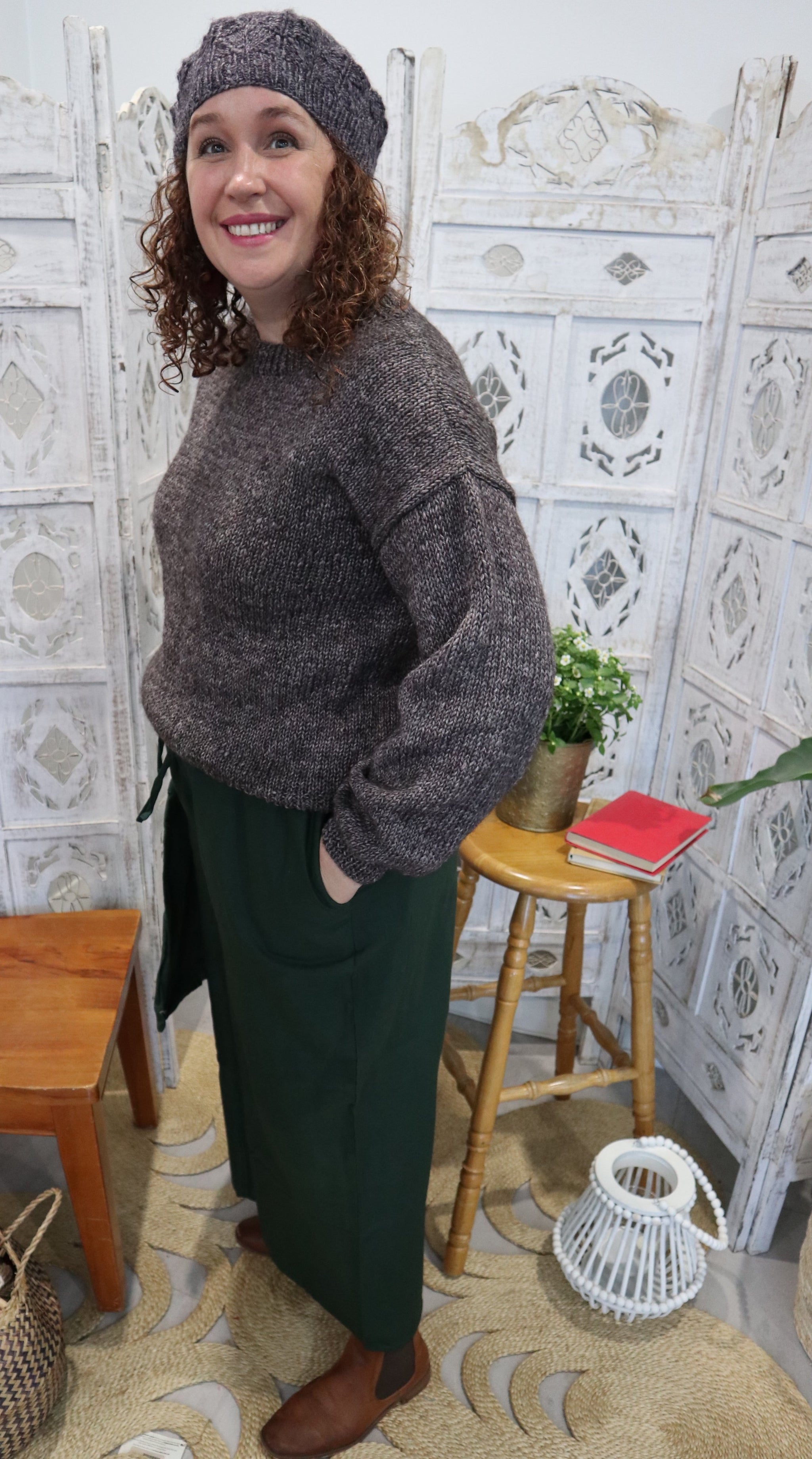 Fair Trade Palazzo Pants Bottle Green