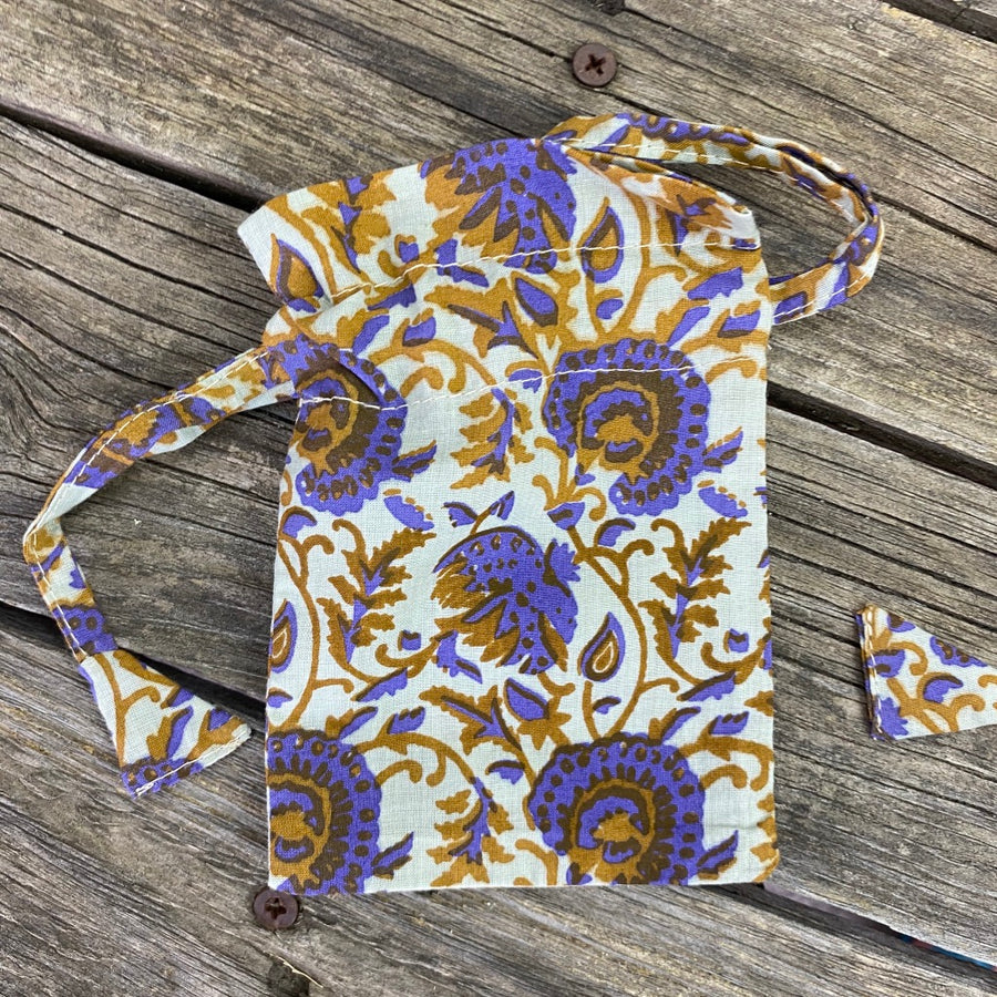 Fair Trade Ethical Gift Bag Eco alternative Purple Lotus Design