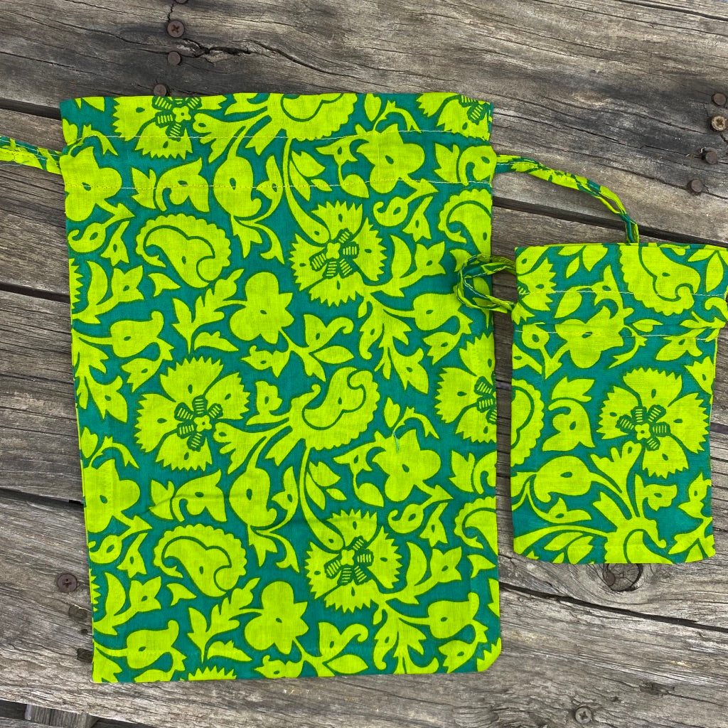 Fair Trade Ethical Gift Bag Eco alternative Summer Green Design