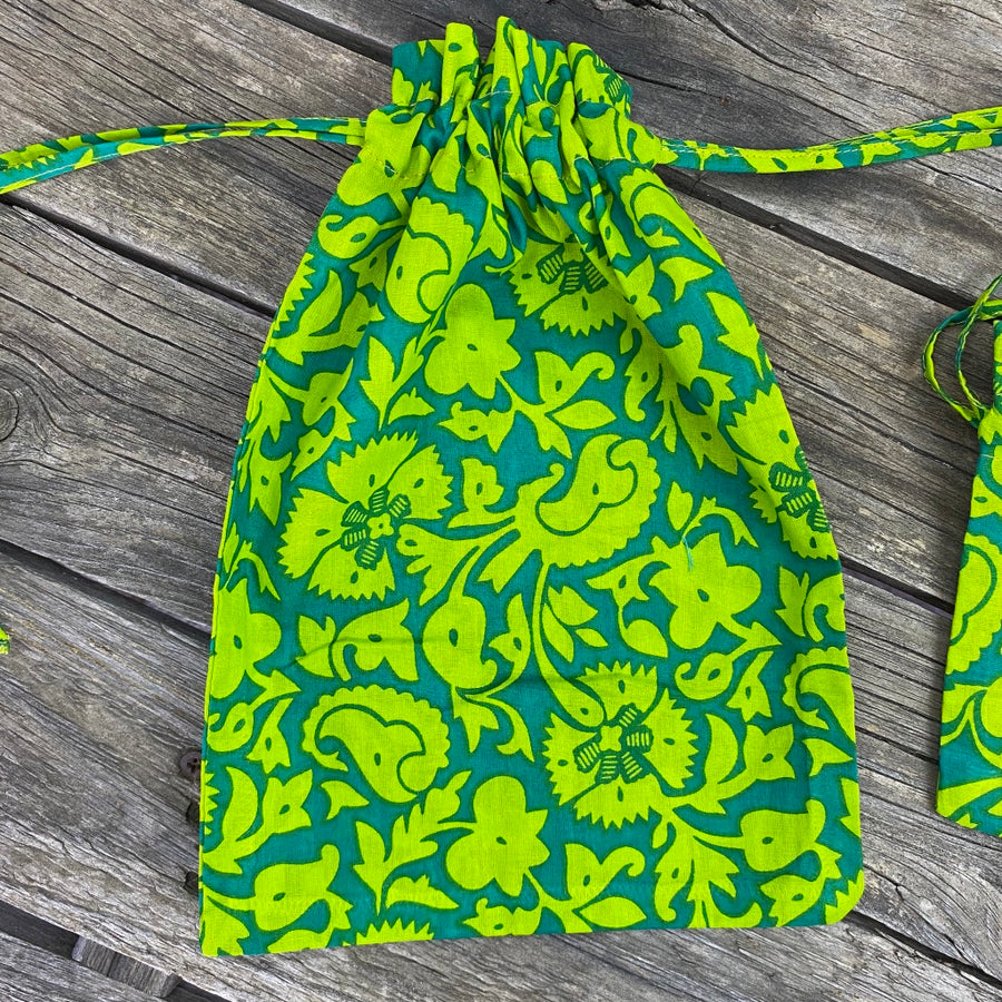 Fair Trade Ethical Gift Bag Eco alternative Summer Green Design