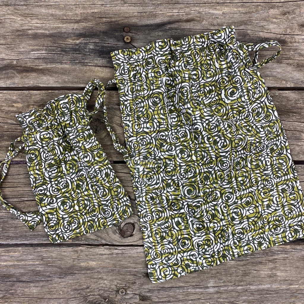 Fair Trade Gift Bag Eco alternative Swirl Design