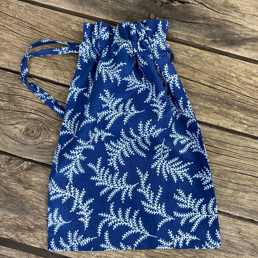 Fair Trade Ethical Gift Bag Eco alternative Blue Branch Design