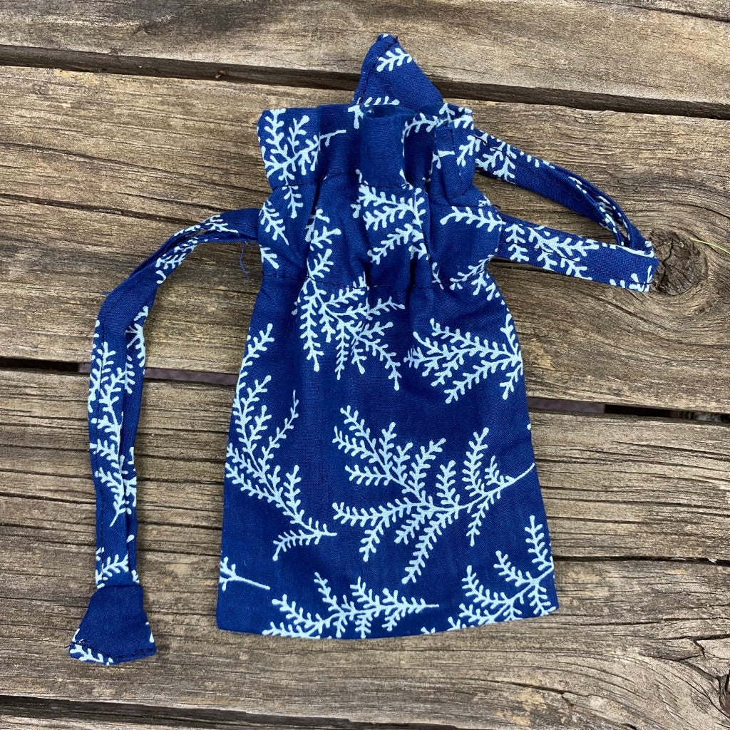 Fair Trade Ethical Gift Bag Eco alternative Blue Branch Design