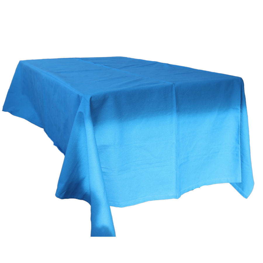 Fair trade ethical handwoven table cloth in bright blue colouring
