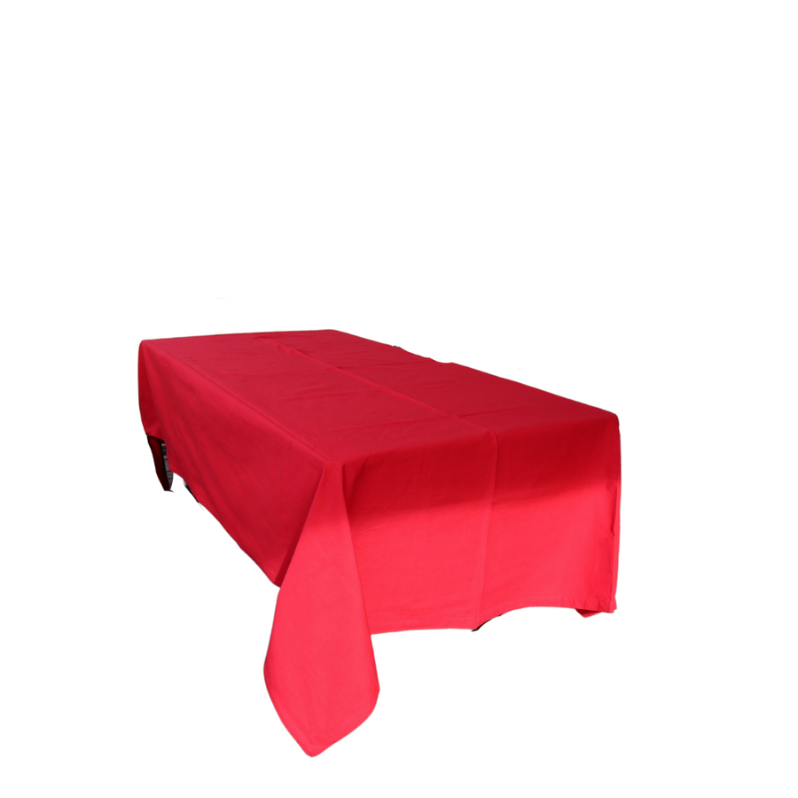 Fair trade ethical handwoven table cloth in a scarlet red colouring