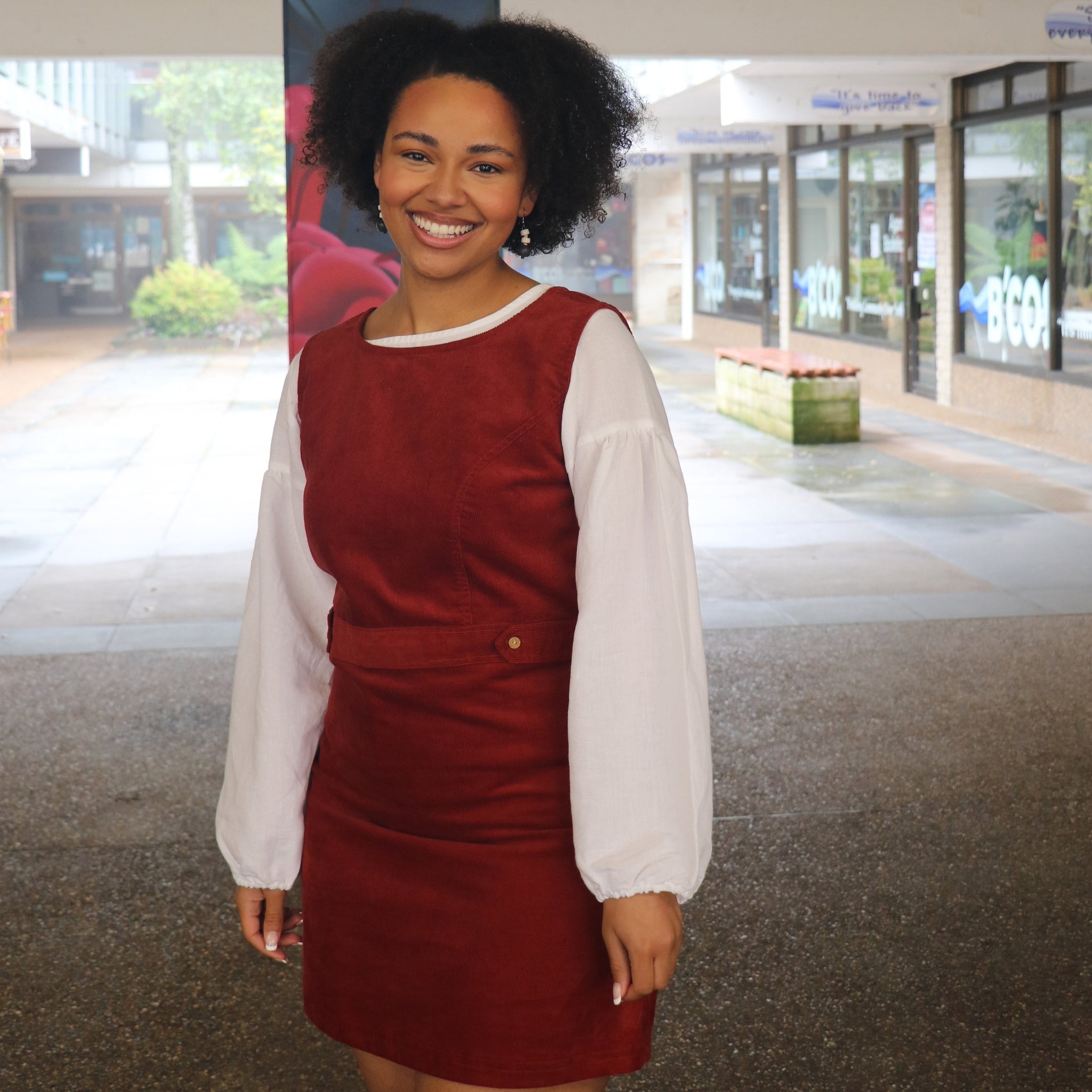 Fair Trade Red Corduroy Pinafore Dress