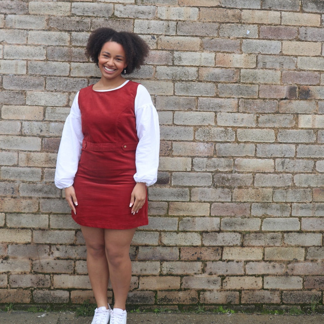 Fair Trade Red Corduroy Pinafore Dress