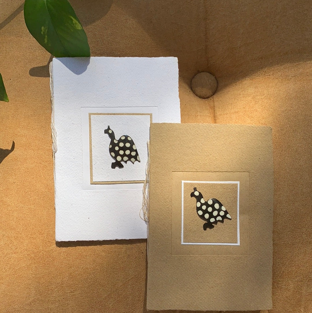 Fair Trade Handmade Paper Greeting Card Ginea Fowl Design