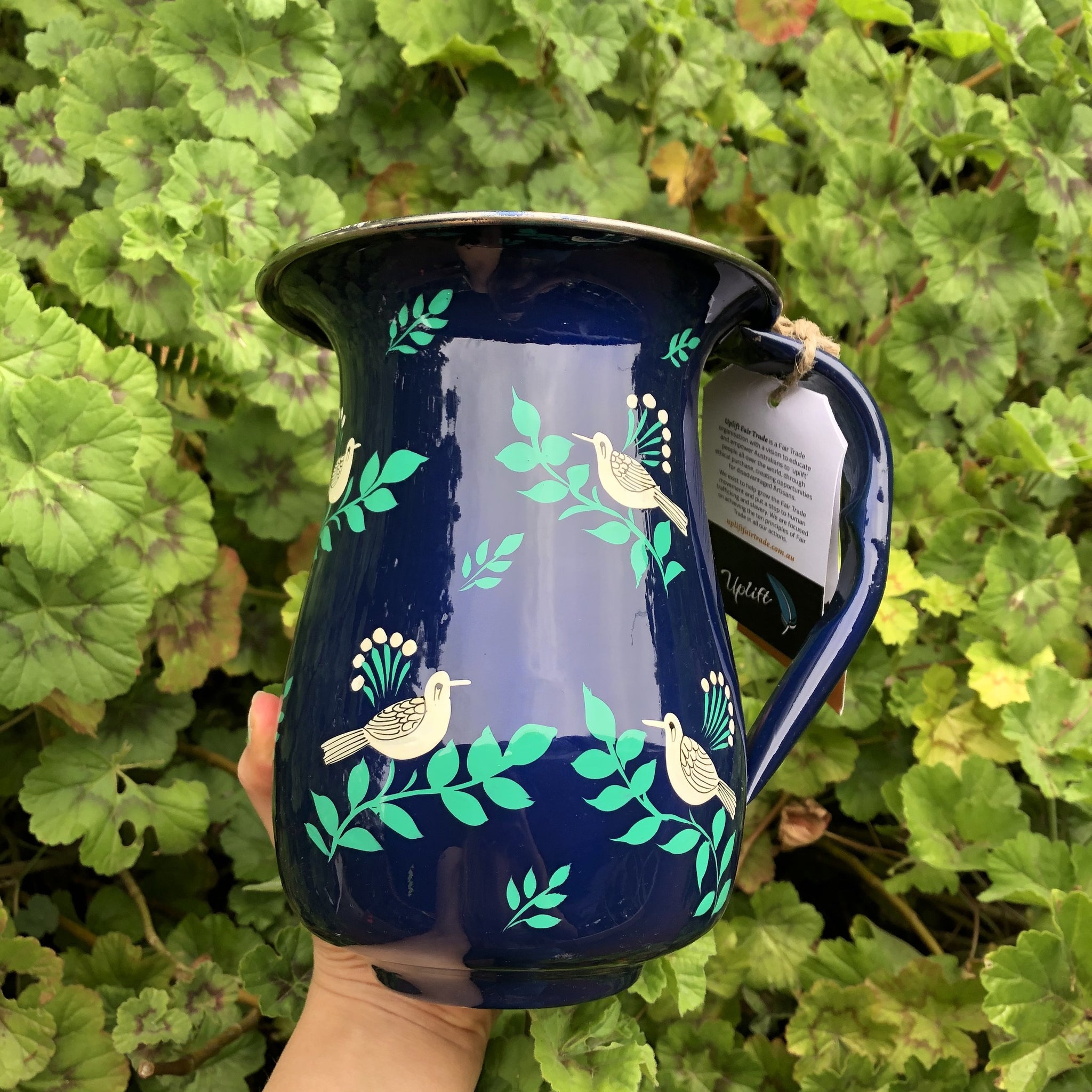 Fair Trade Steel Cup Dark Navy Bird