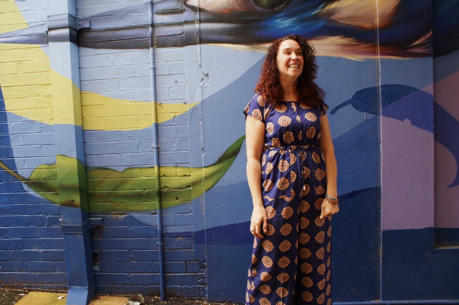 Fair Trade Cotton Jumpsuits Purple Mandala Design