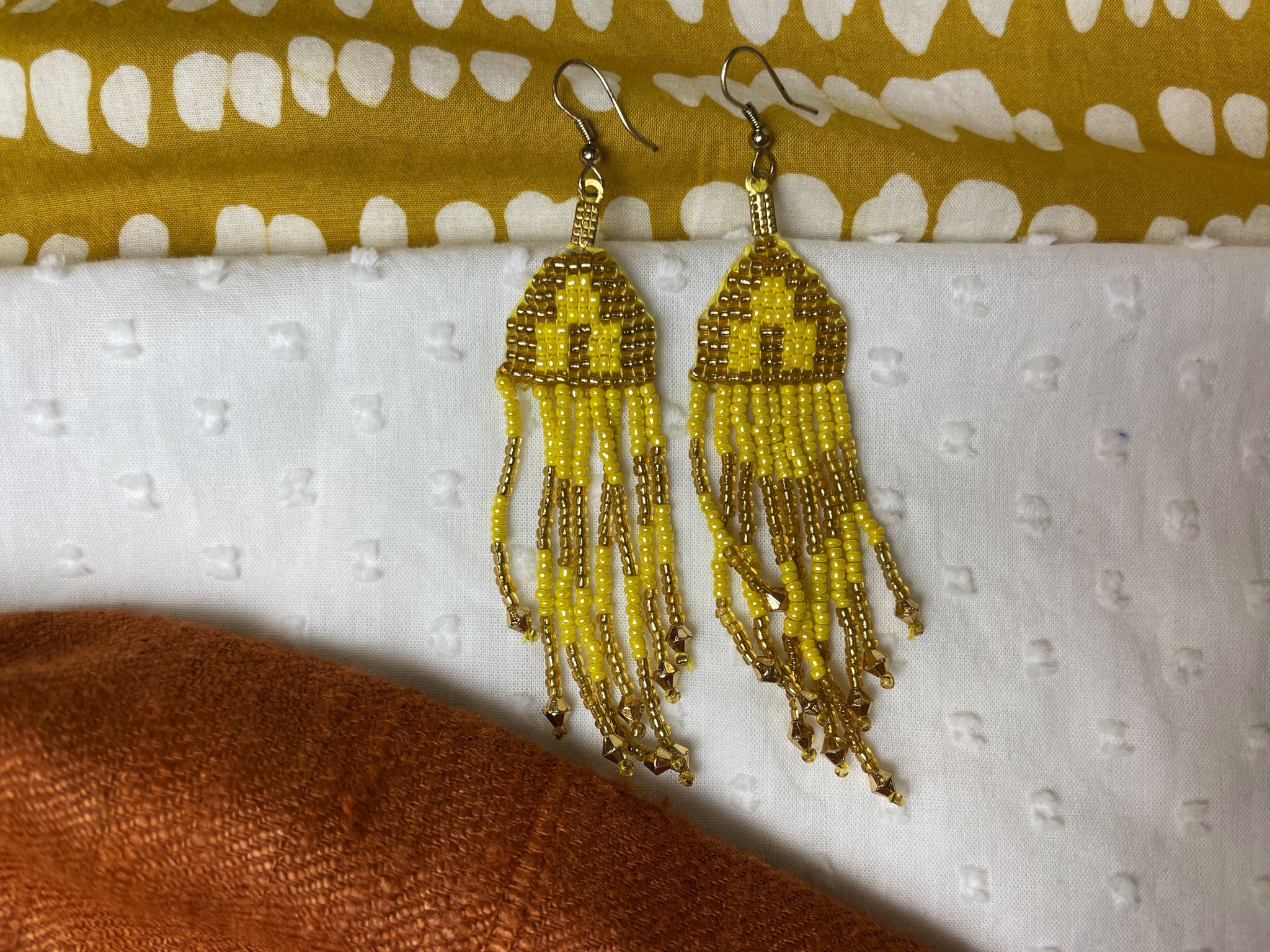 Fair Trade Gold Beaded Jewellery Set