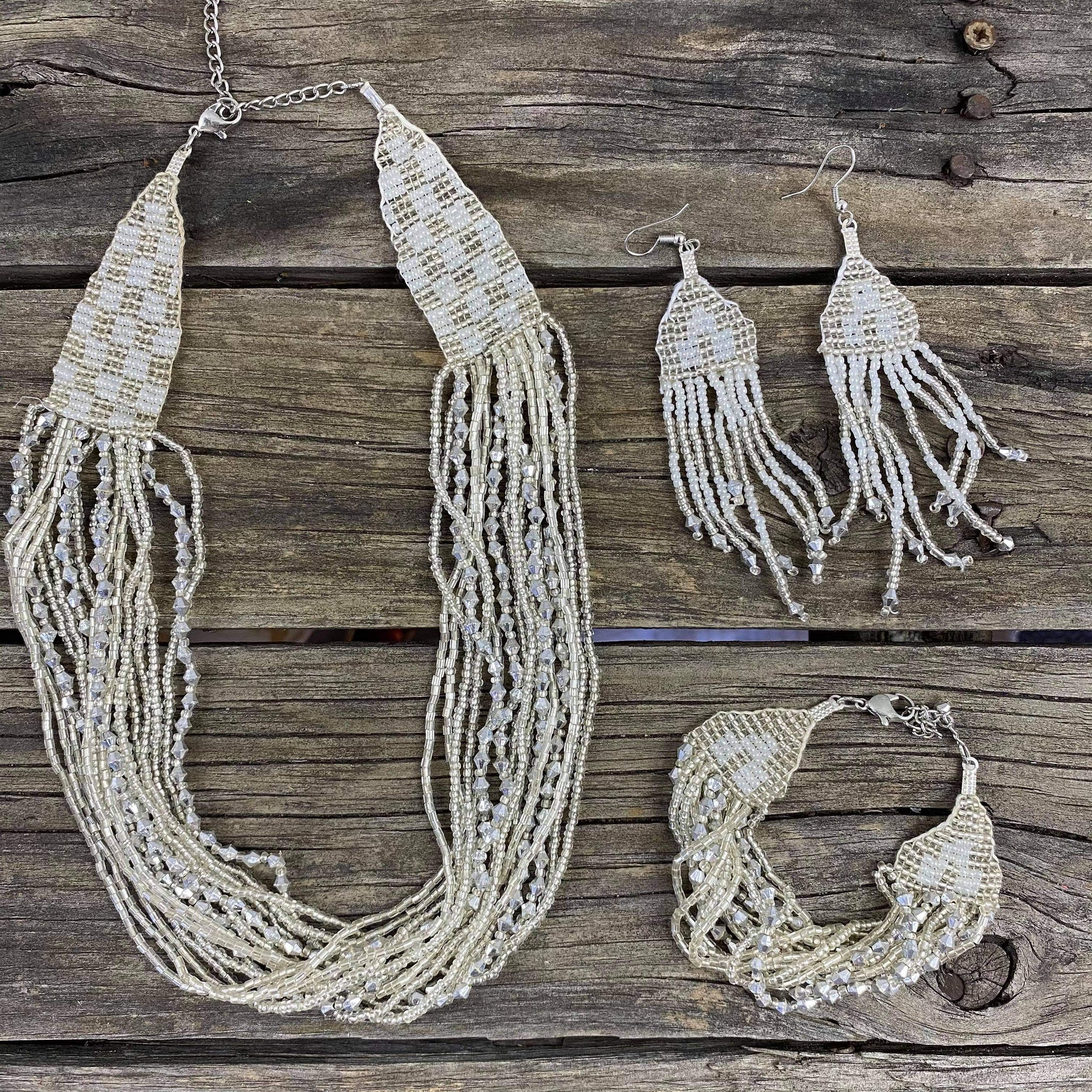 Fair Trade Silver Beaded Jewellery Set