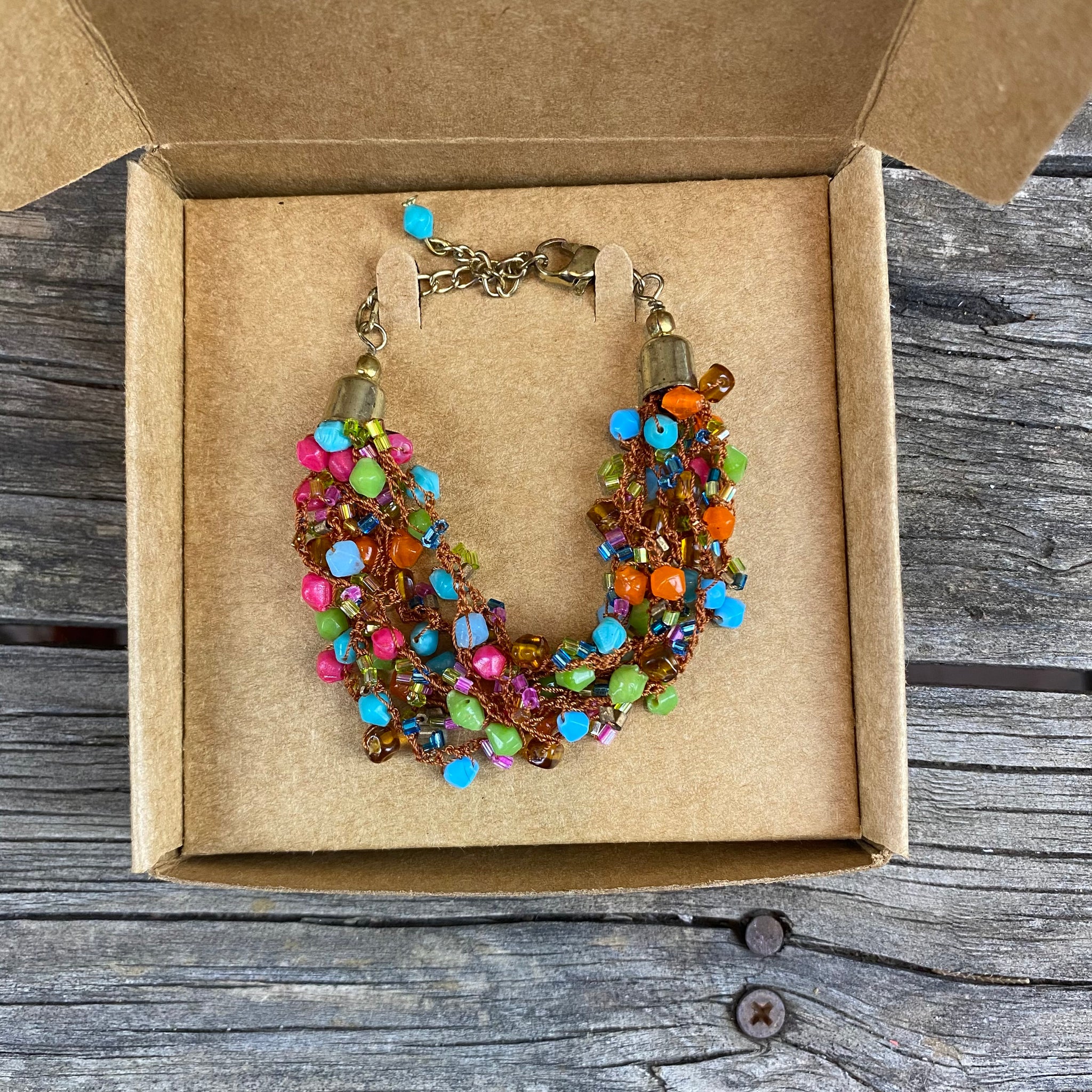 Fair Trade Green Red Blue Beaded Jewellery