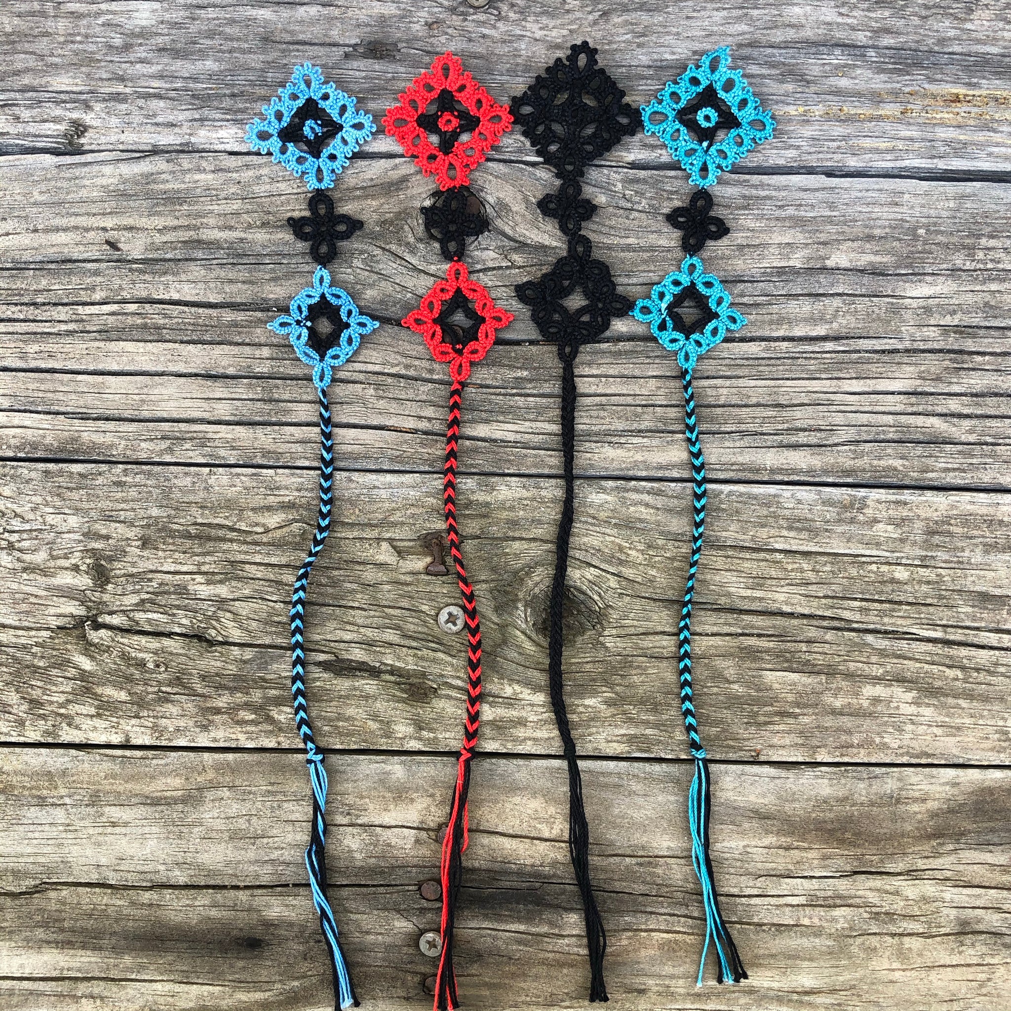 Fair Trade Tatted Bookmark Diamond Design
