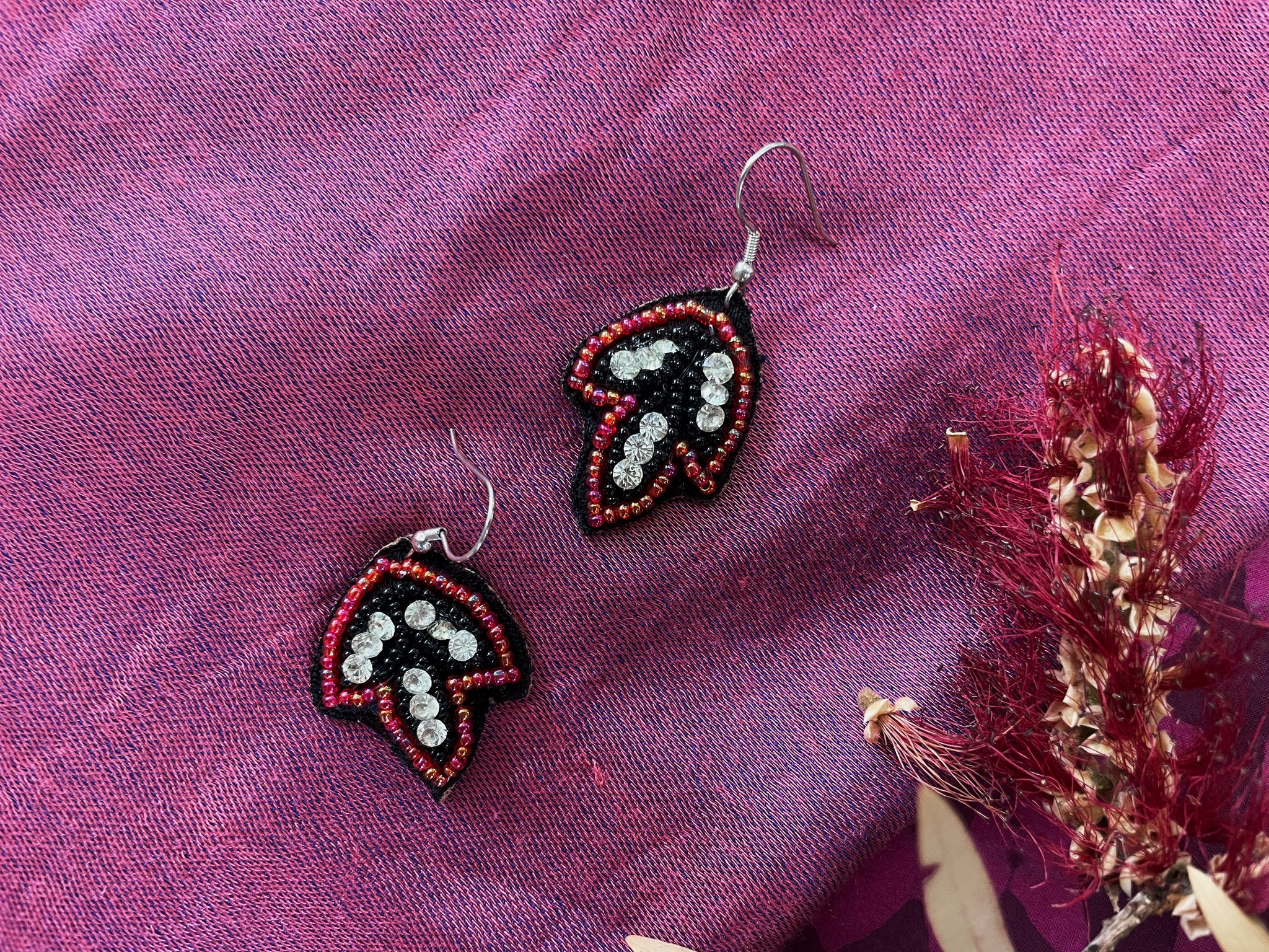 Fair Trade Ethical Beaded Falling Midnight Necklace and Earrings Jewellery