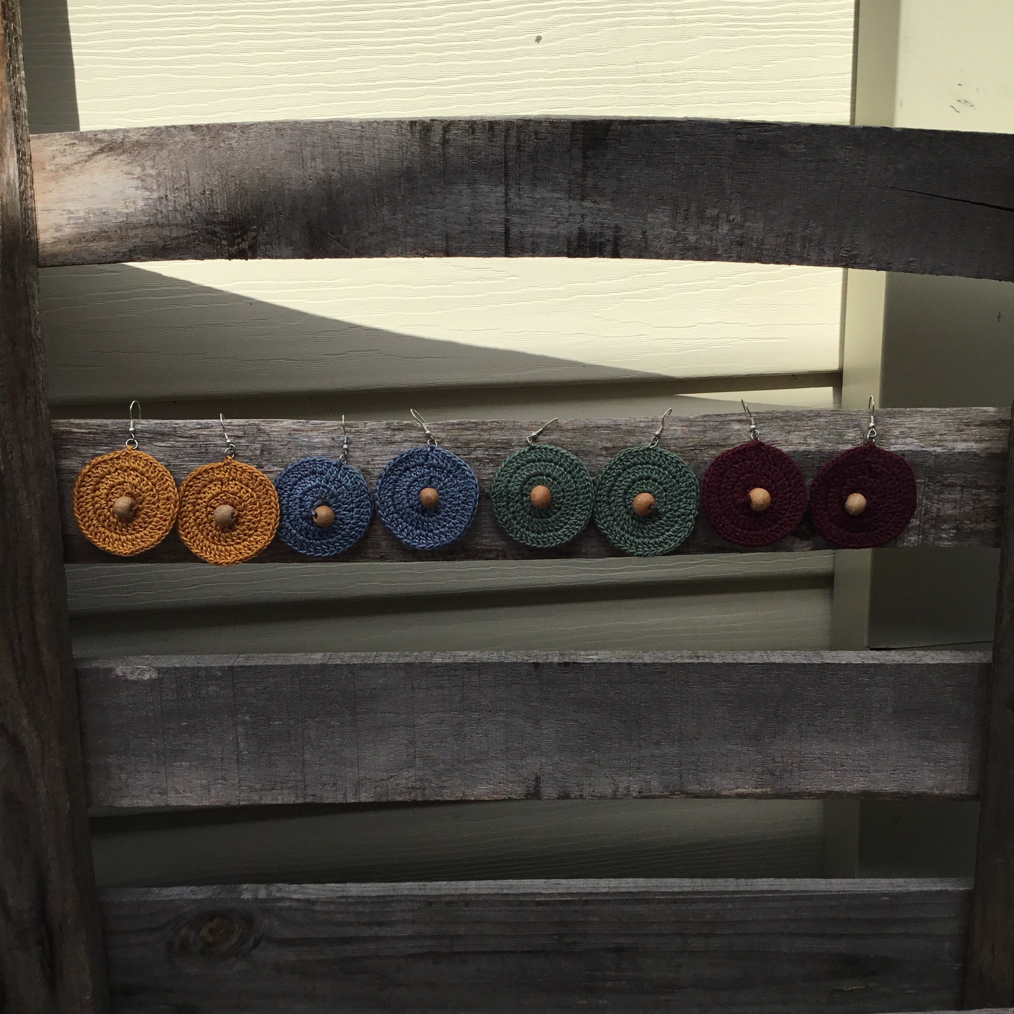 Fair Trade Tatted Earrings with Centre Bead