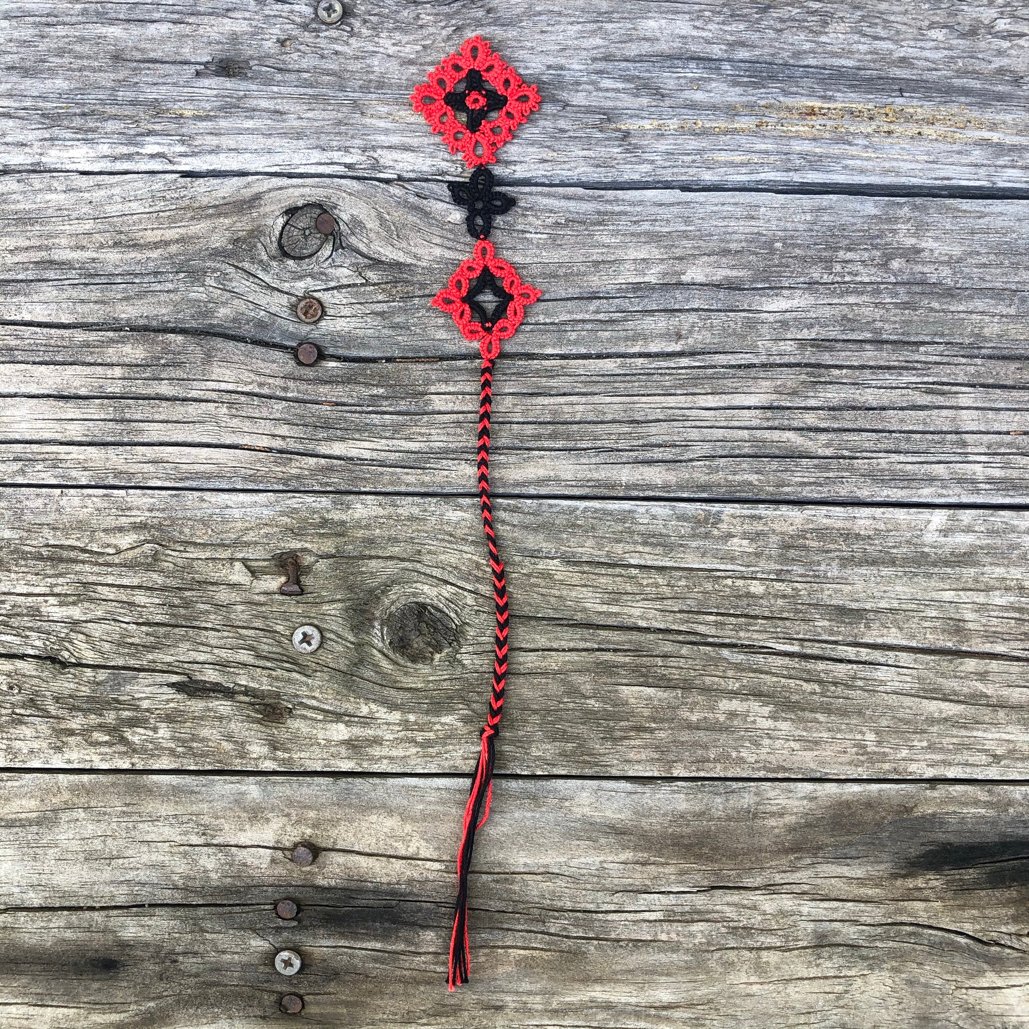 Fair Trade Tatted Bookmark Diamond Design