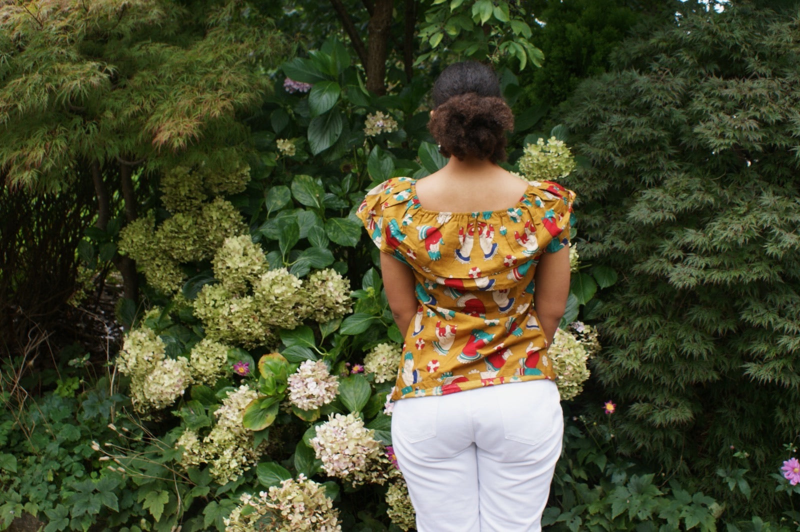 Fair Trade Cotton Off the Shoulder Top Hand Motif Design