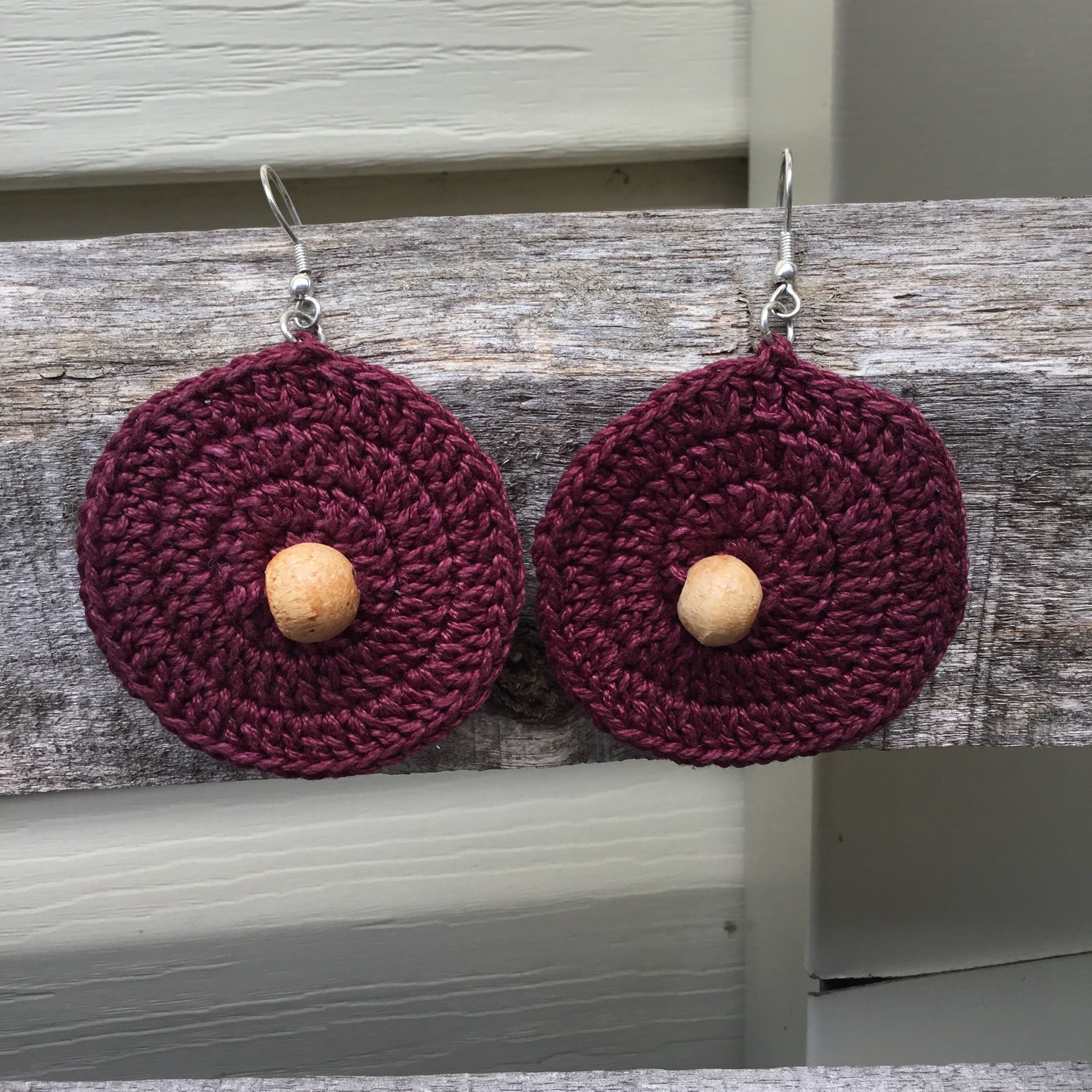 Fair Trade Tatted Earrings with Centre Bead