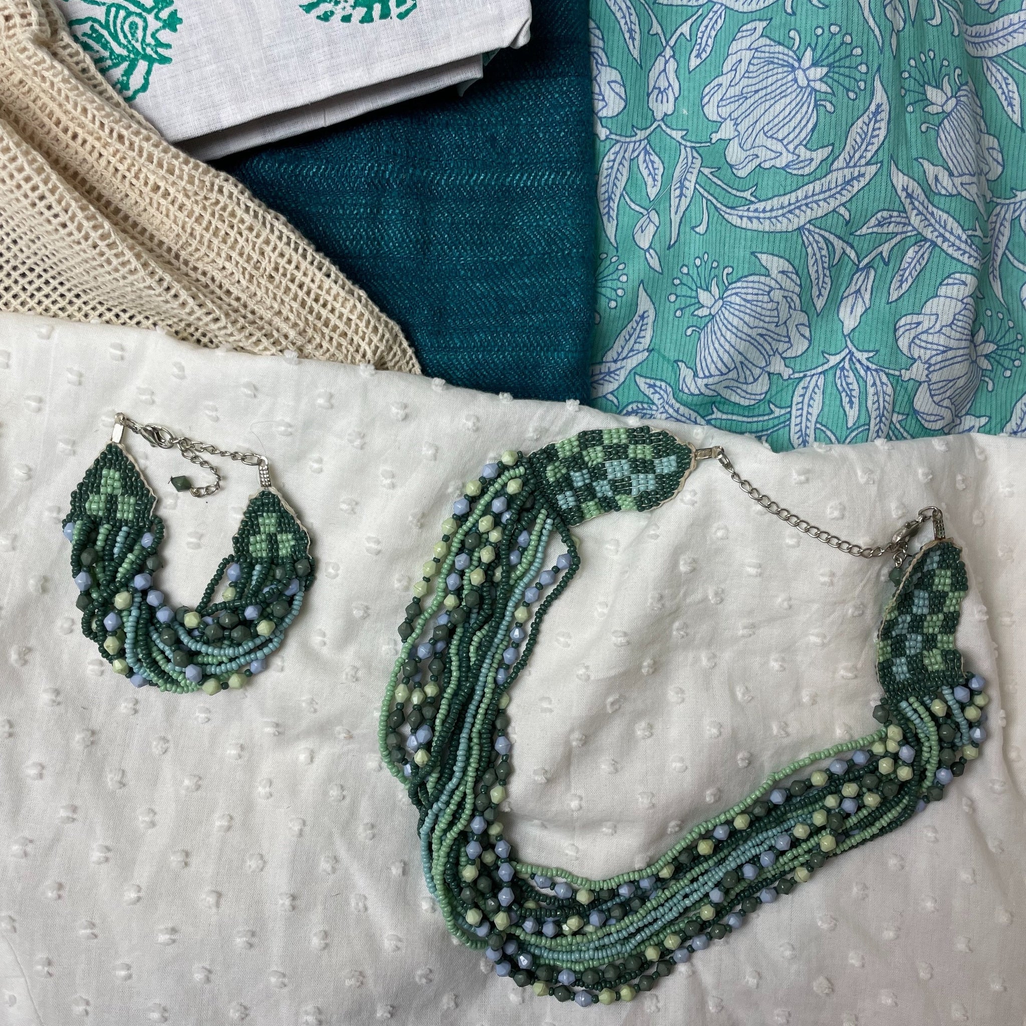 Fair Trade Lakeside Green Beaded Jewellery