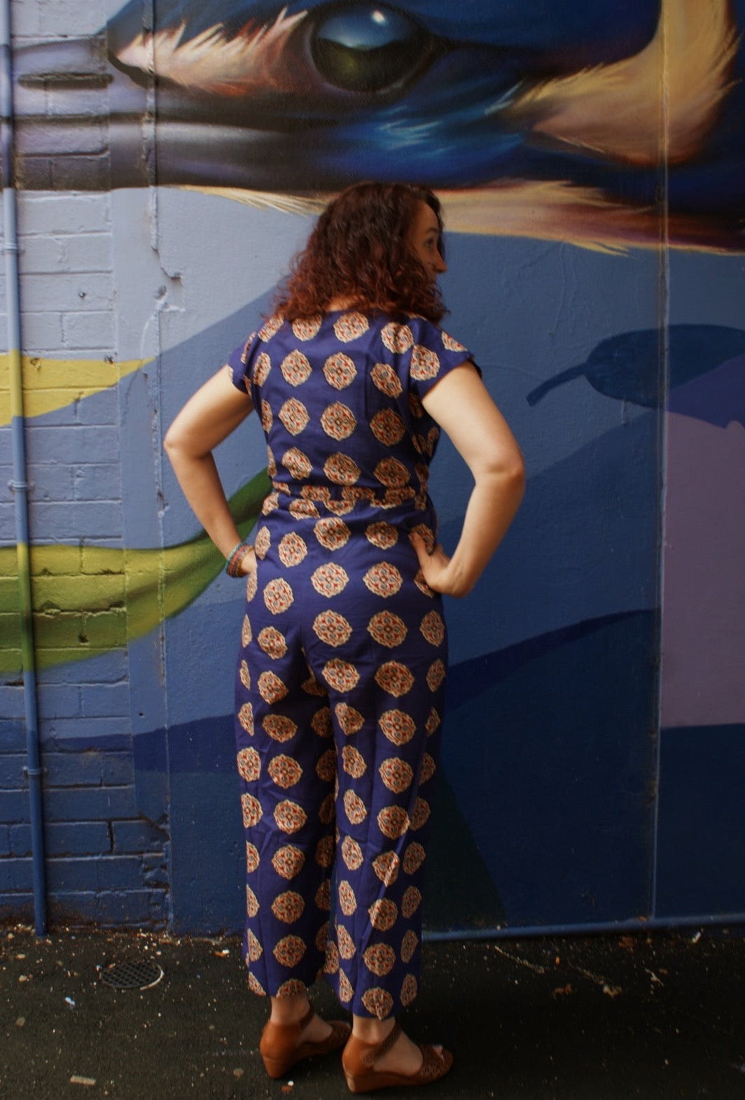 Fair Trade Cotton Jumpsuits Purple Mandala Design