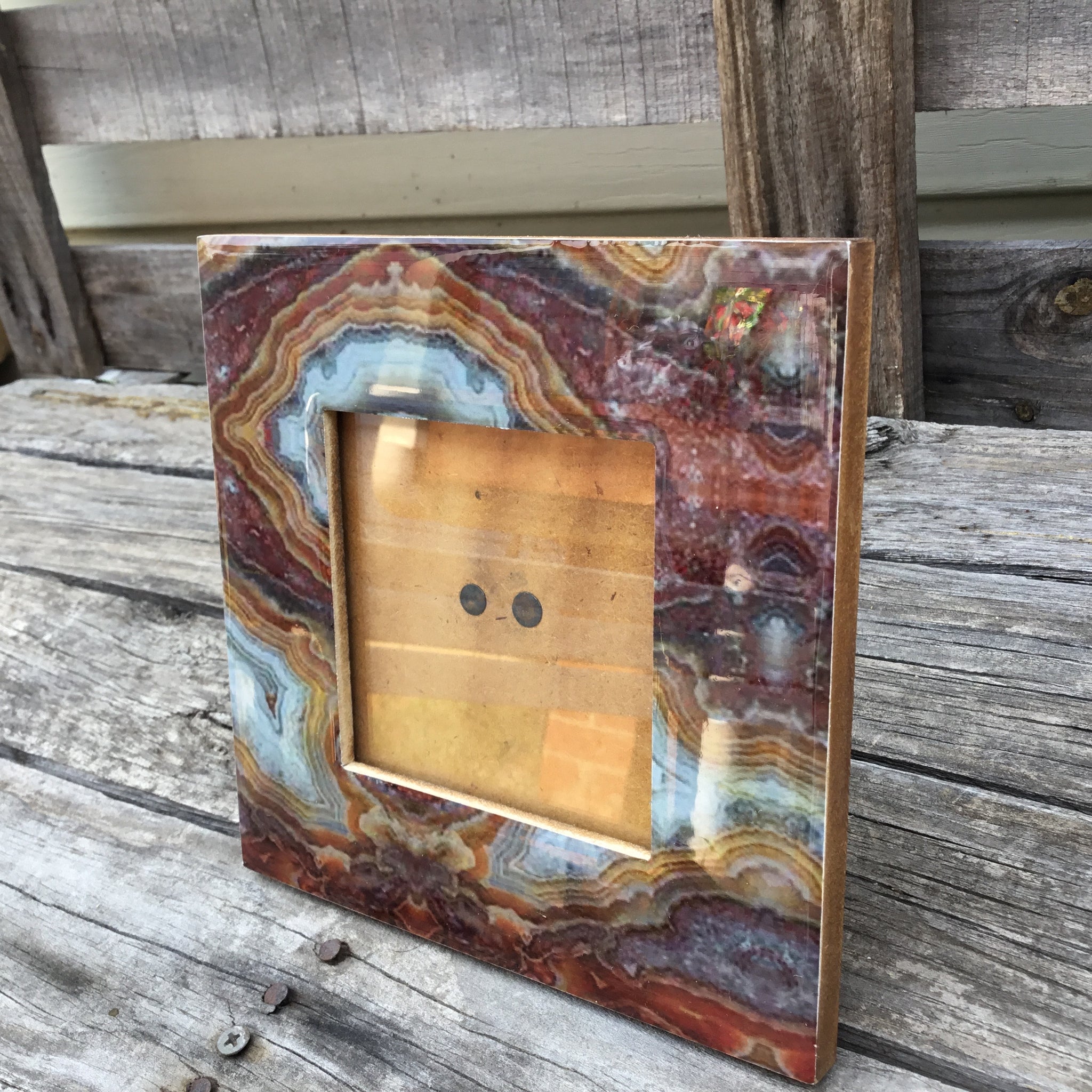Fair Trade Ethical Resin and Wood Photo Frame Shade Design