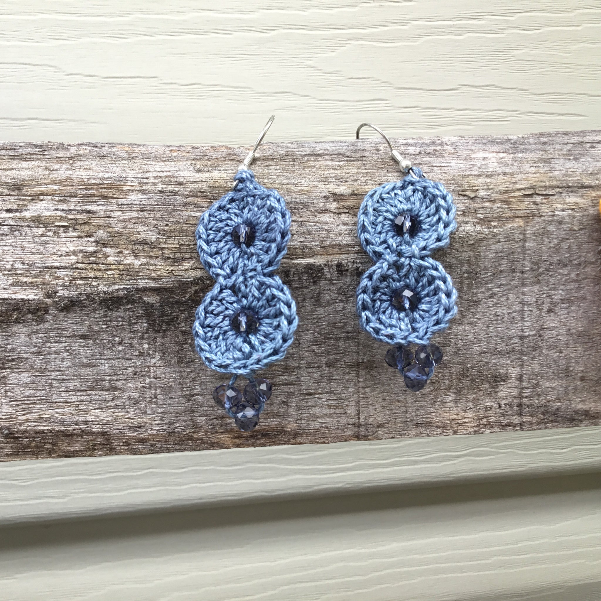 Fair Trade Earrings Glass Bead Tatted