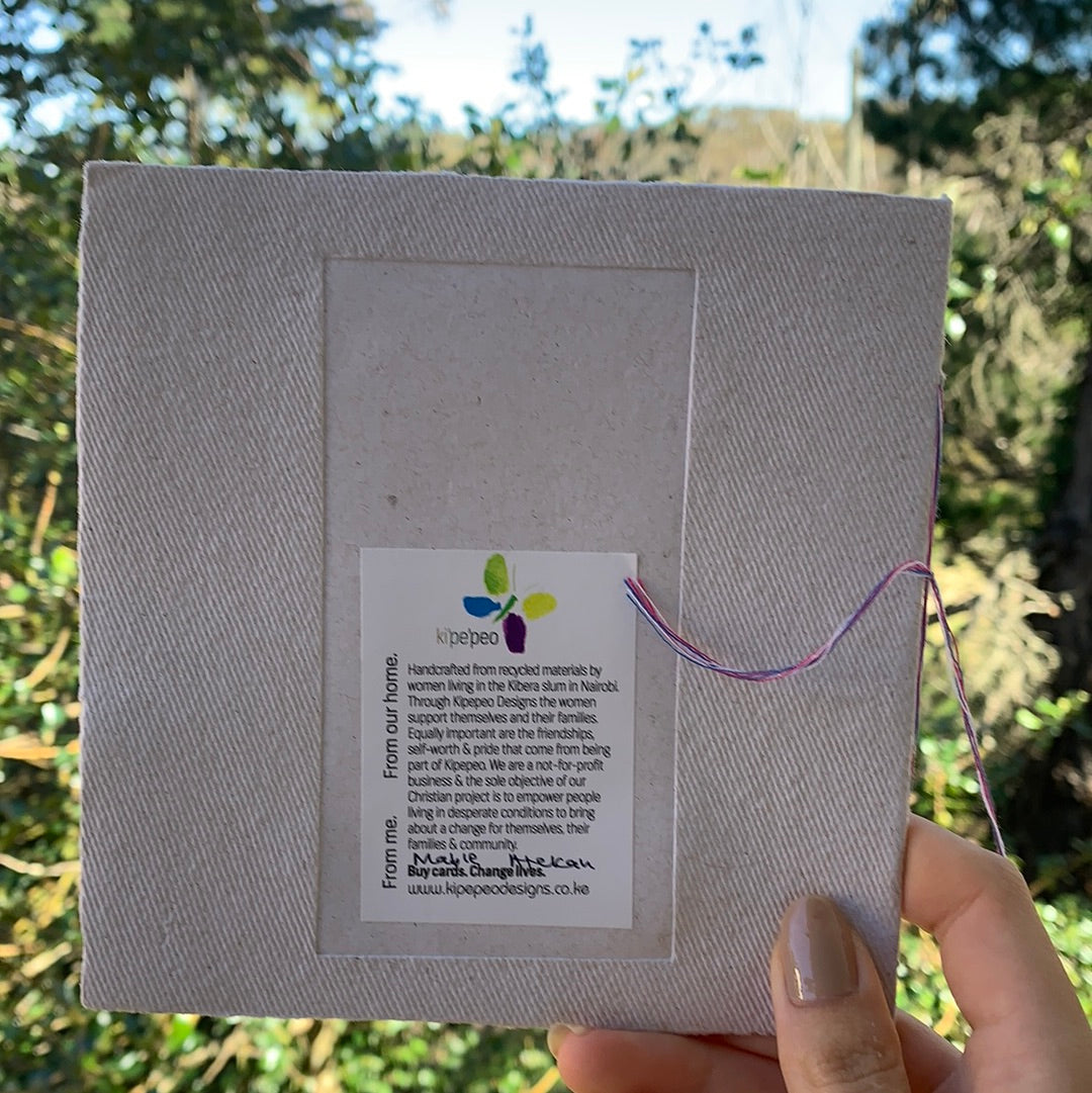Fair Trade Handmade Paper Square Greeting Card Bird