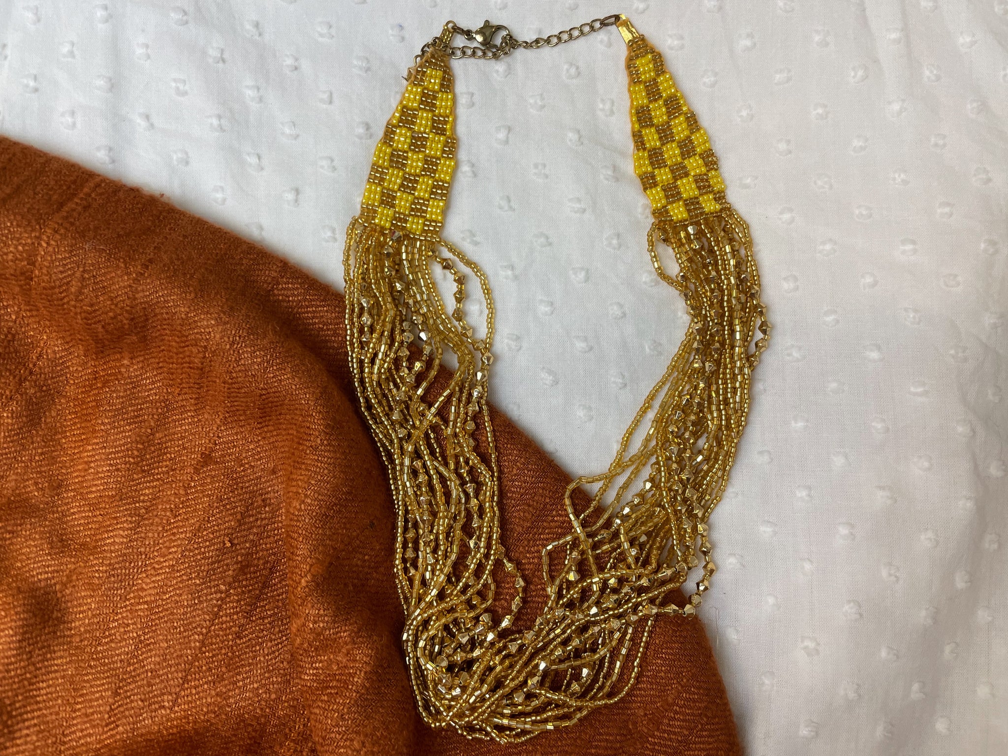 Fair Trade Gold Beaded Jewellery Set