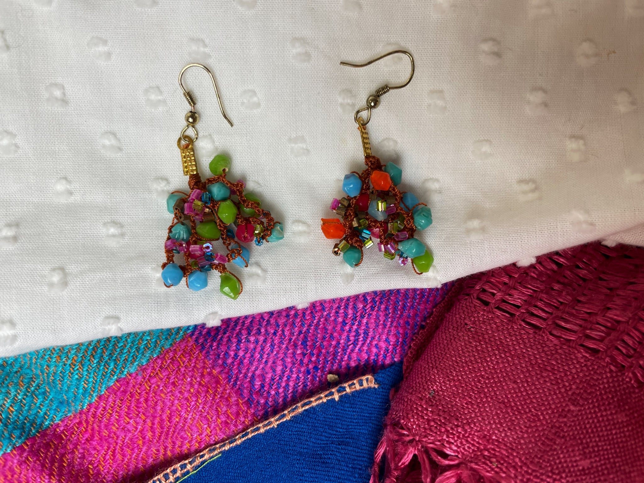 Fair Trade Green Red Blue Beaded Jewellery