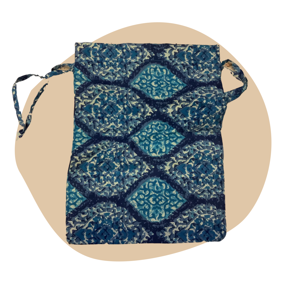 Fair Trade  Eco Alternative Gift Bag Blue Window Design