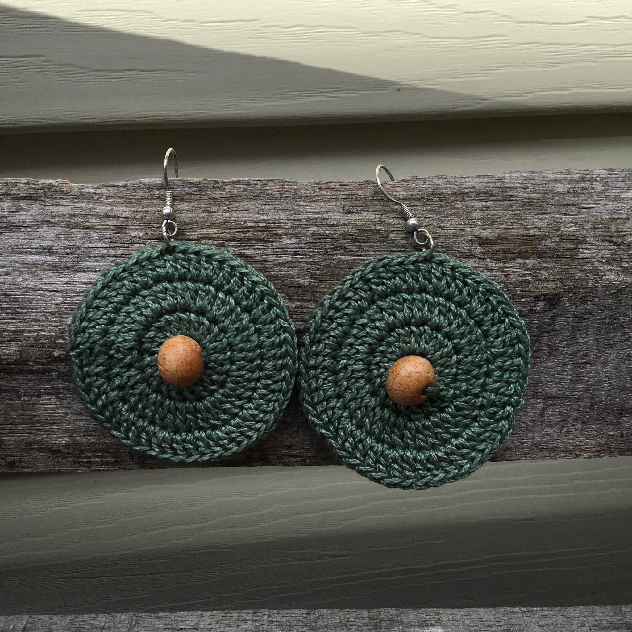 Fair Trade Tatted Earrings with Centre Bead