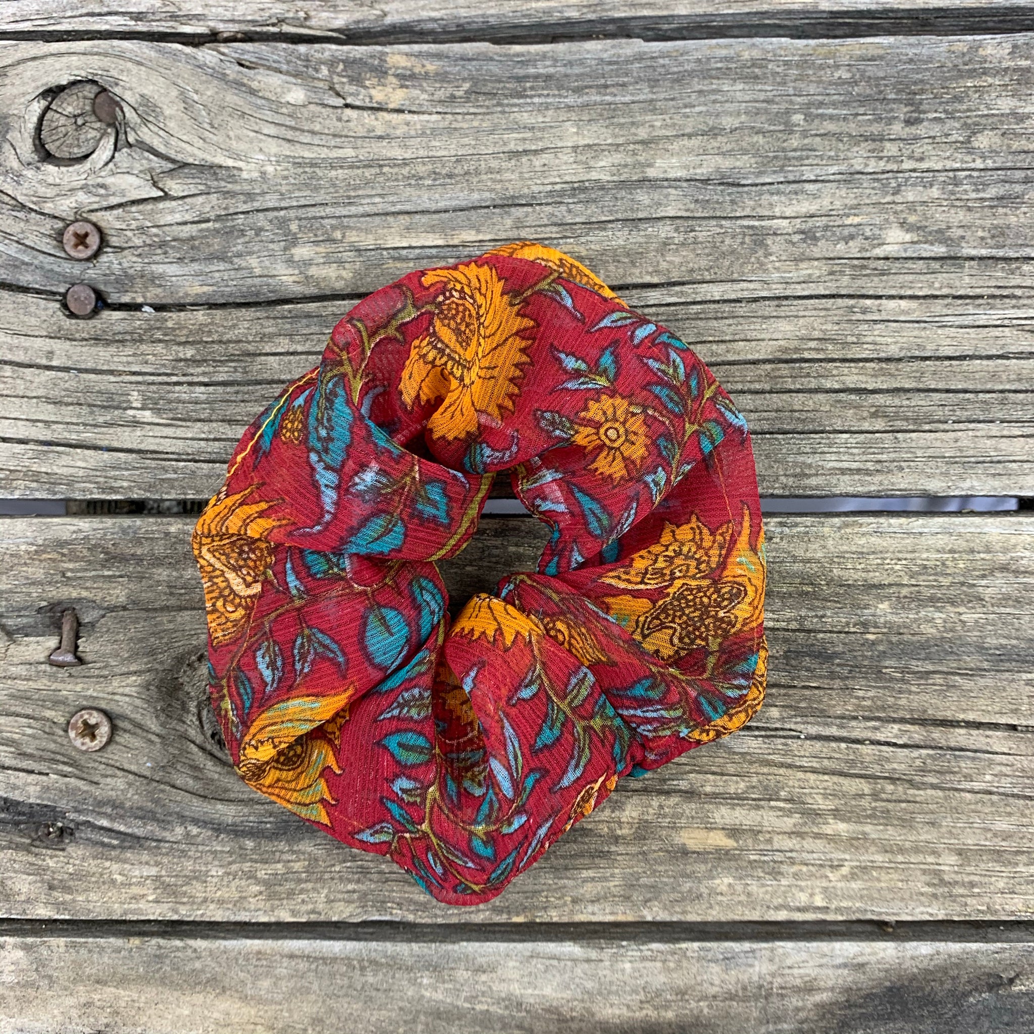 Fair Trade Ethical Upcycled Fabric Scrunchies Sheer