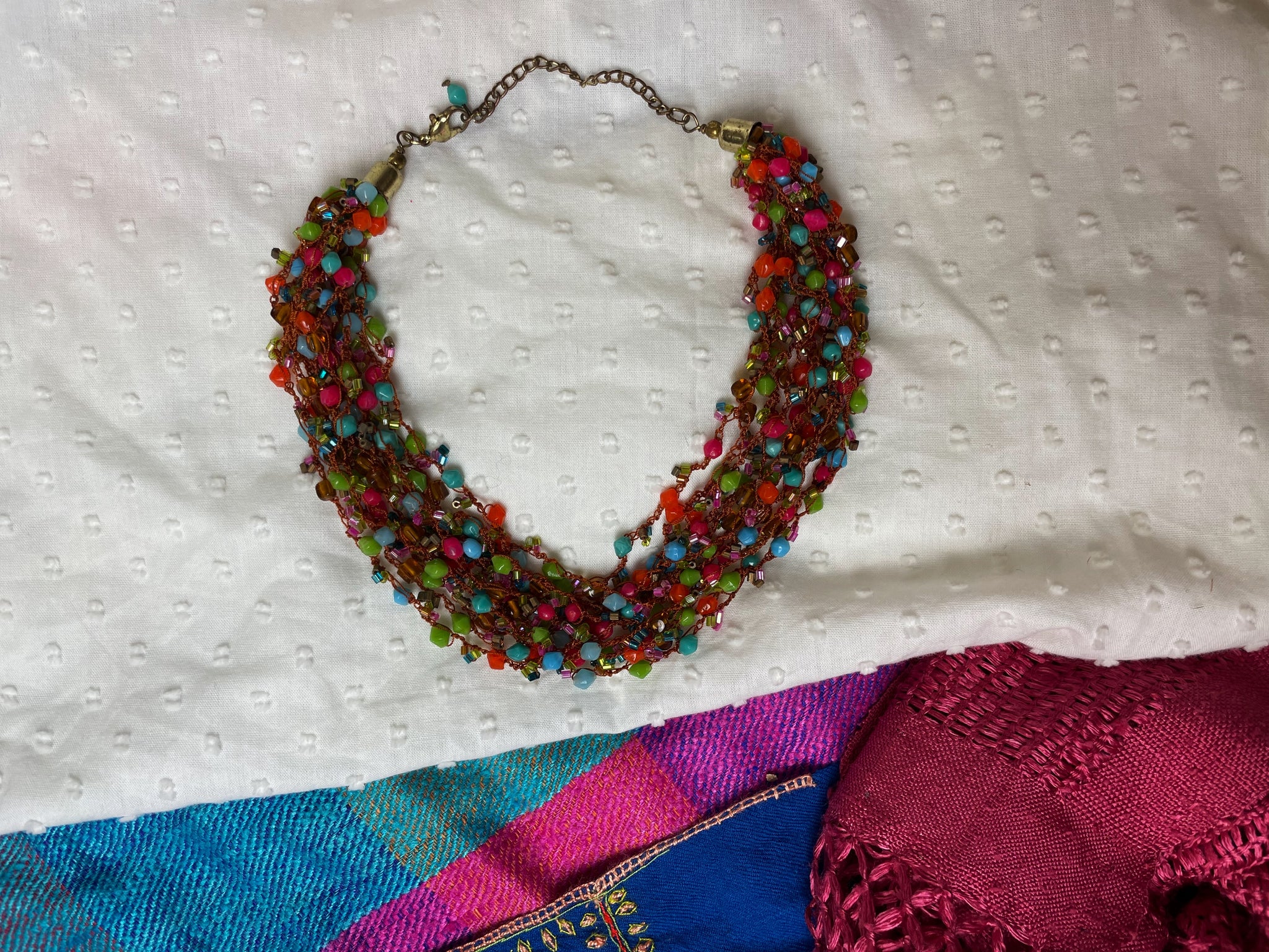 Fair Trade Green Red Blue Beaded Jewellery